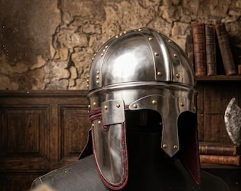 Medieval roman norman viking nasal knight armor infantry helmet reenactment sca larp costume helmet