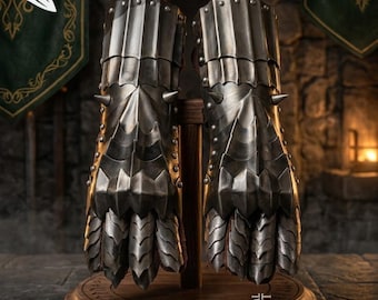 Handmade Black Steel Knight Gothic Gauntlets, Gothic Armor Witch King Gloves, LARP Cosplay