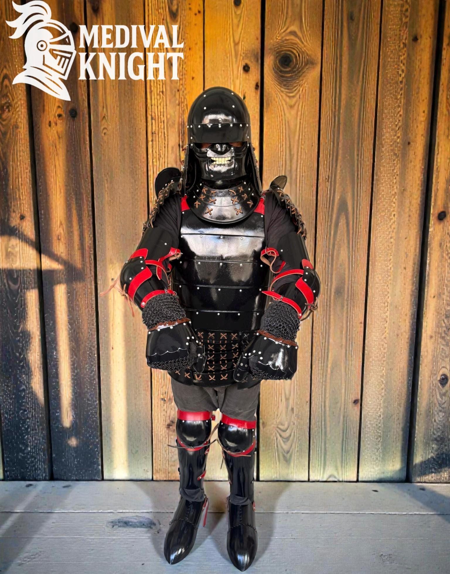 Sca Samurai Medieval Full Set Japanese Samurai Armor - Warrior Armor Helmet With ...