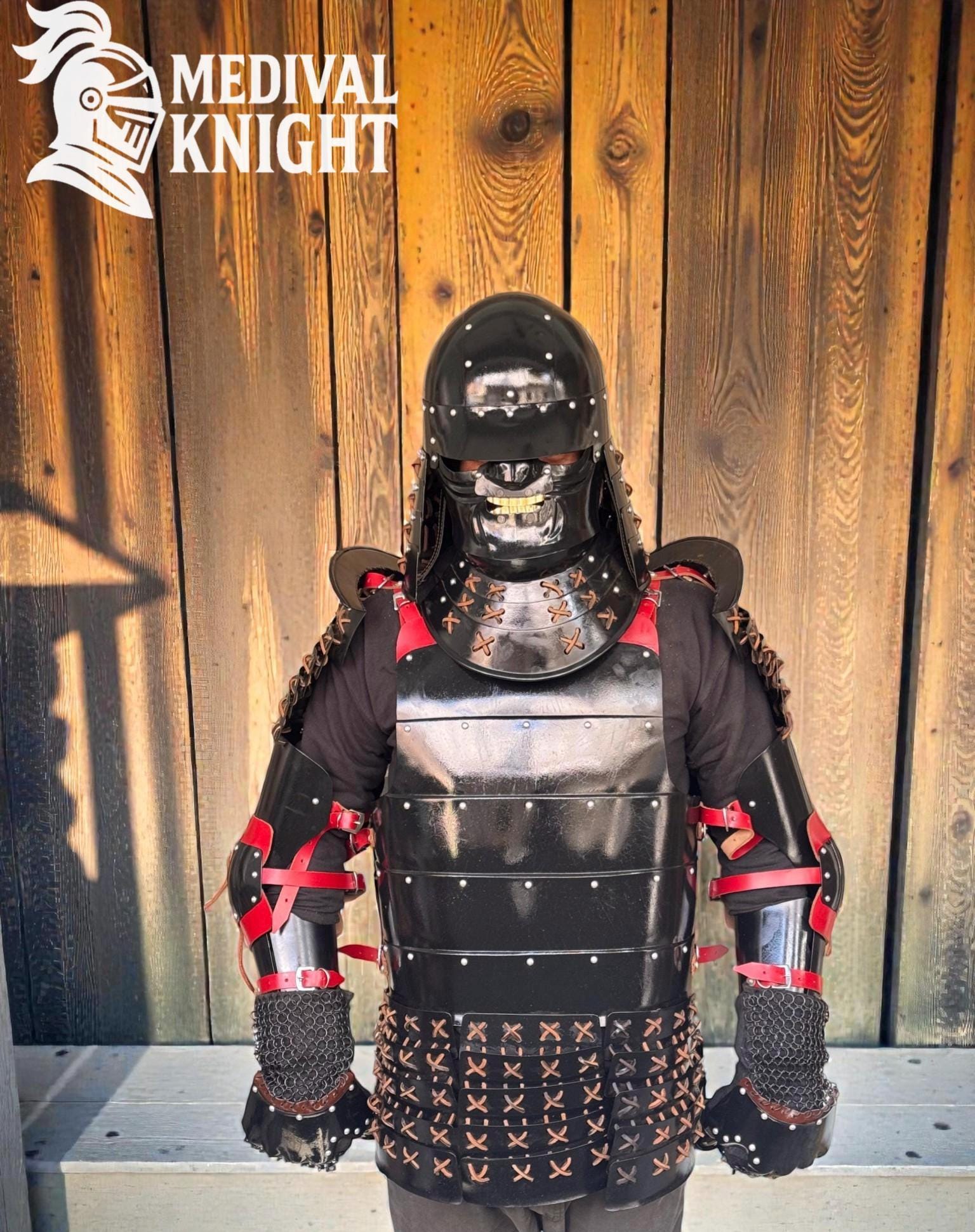 Sca Samurai Medieval Full Set Japanese Samurai Armor - Warrior Armor Helmet With ...