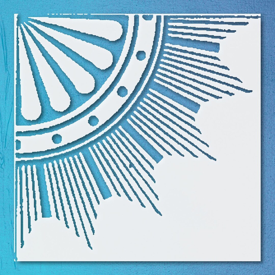 Decorative Sunray Pattern Stencil for Crafting and Home Decor Projects ...