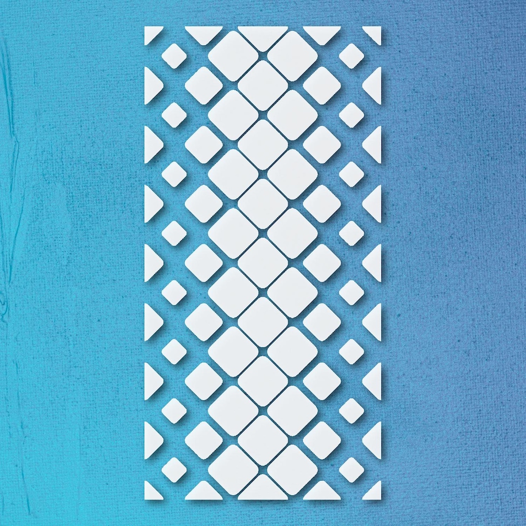 Interlocking Diamonds Pattern Interlocking Diamonds Pattern Stencil for Home Décor and Craft Projects ...