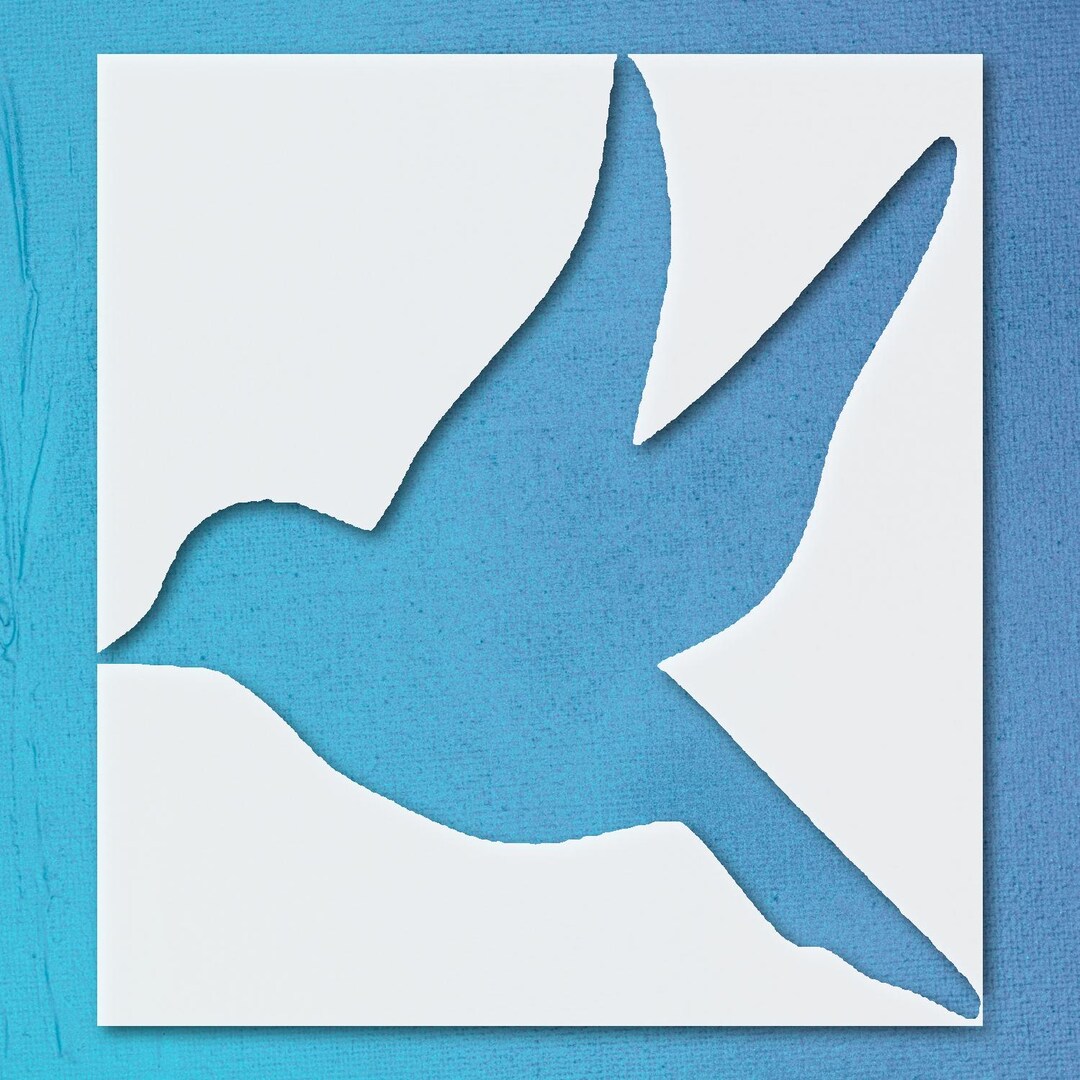 Bird in Flight Silhouette Stencil Wing Design for Crafting and