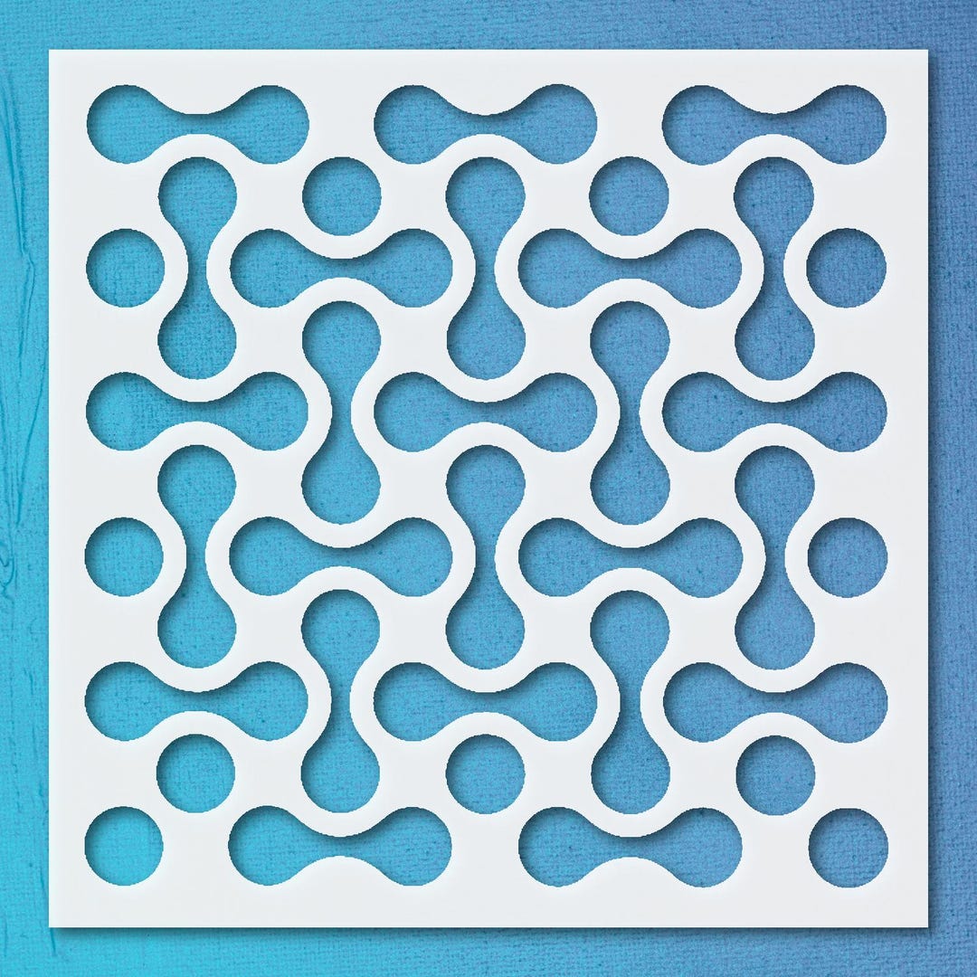 Rounded Shapes Repeating Pattern Stencil for Abstract Art and Craft ...