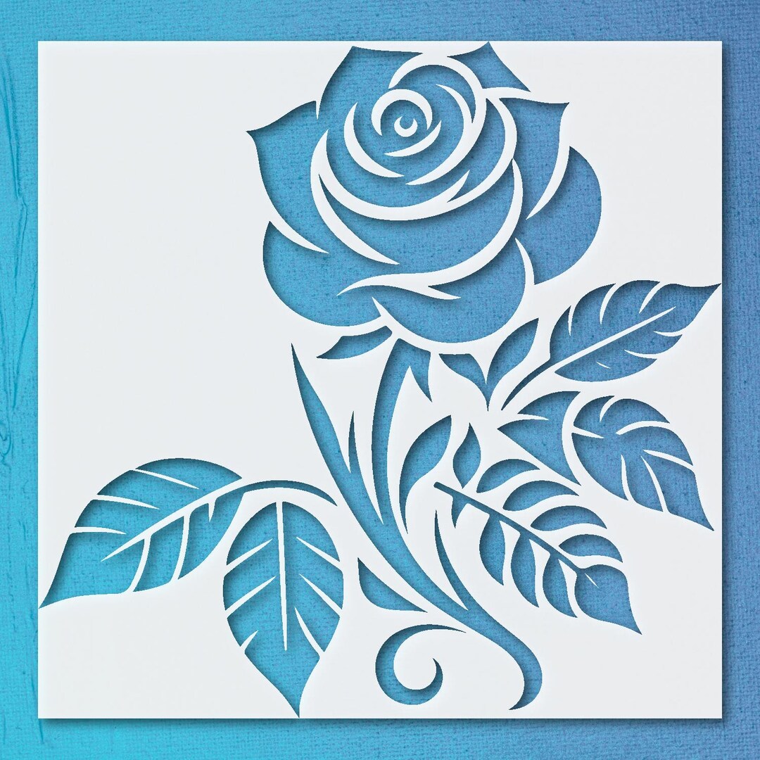 Decorative Rose and Leaves Stencil for Crafting and Home Decor Projects ...