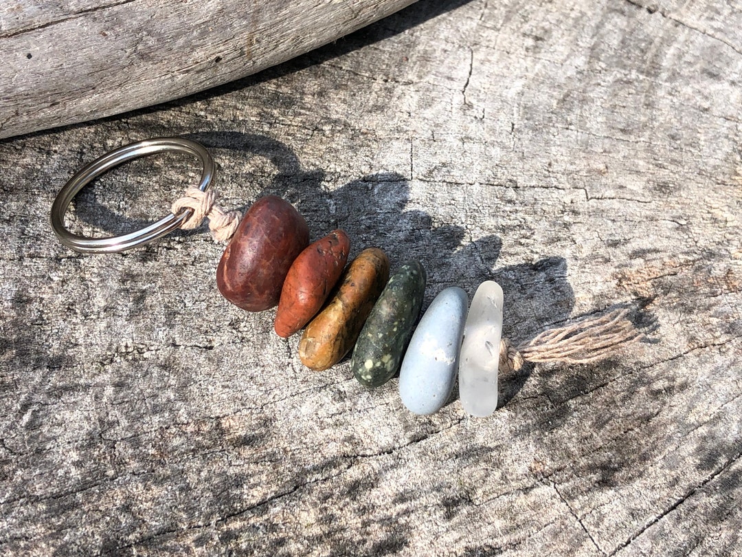 Colorful Stacked Stone Keychain Stone Cairn Natural Stone - Etsy