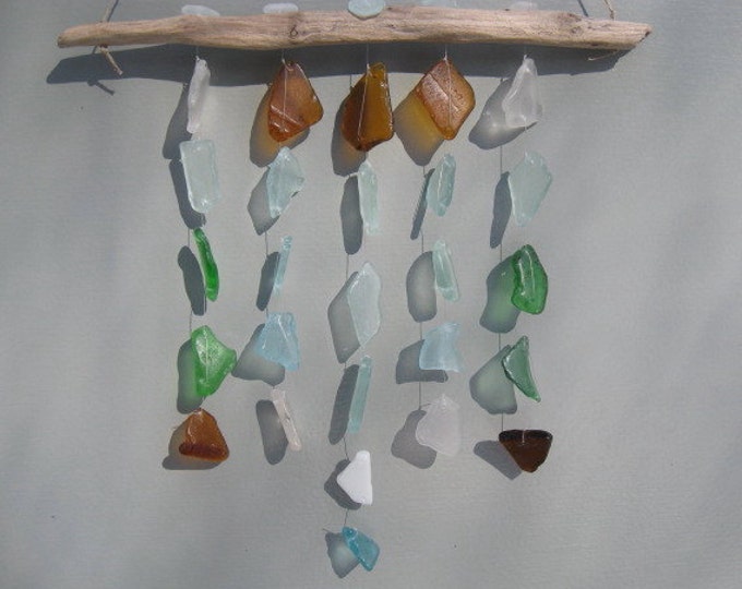 SIMPLE BEACH GLASS Mobile Sea Glass Mobile Sun Catcher Cottage Decor Etsy