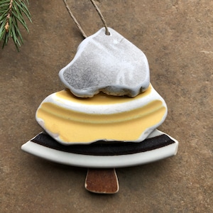 Ceramic BEACH GLASS Christmas TREE Ornament Sea Glass Ornament Christmas Beach Decor