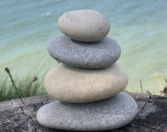 Beach Stone Stacks ~ Zen Garden ~ Natural Cairn Stones Balancing Rocks Boho Yoga Meditation Lake Erie Supply