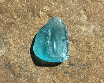 GENUINE Beach Glass Cabinet Knob ~ AQUA BLUE Sea Glass Cabinet Knob ~ Glass Drawer Pulls