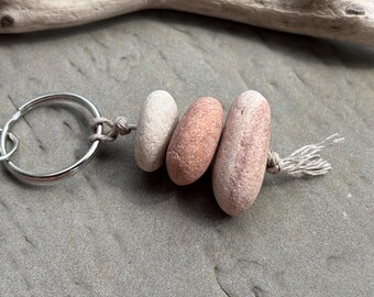 Beach Shells and Genuine Beach Glass Keychain ~ Boho Fringe Keychain ...