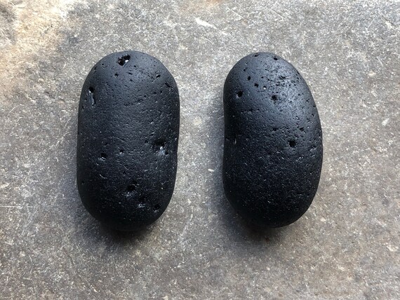 Black Slag Beach Glass Cabinet Knobs Sea Glass Drawer Pulls Etsy