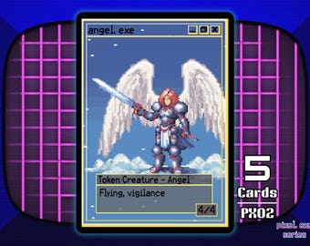 5x Angel 4/4 Flying Vigilance MTG Token - Pixel Tokens by Teddy PX02