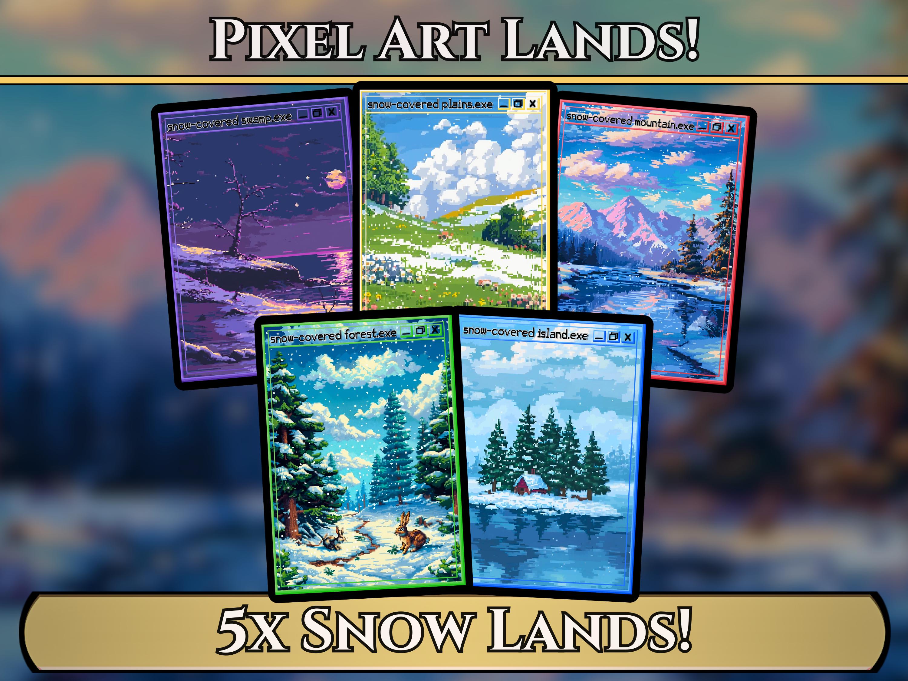Pixel Basic Lands (snow-covered) - Teddy's Workshop - Etsy