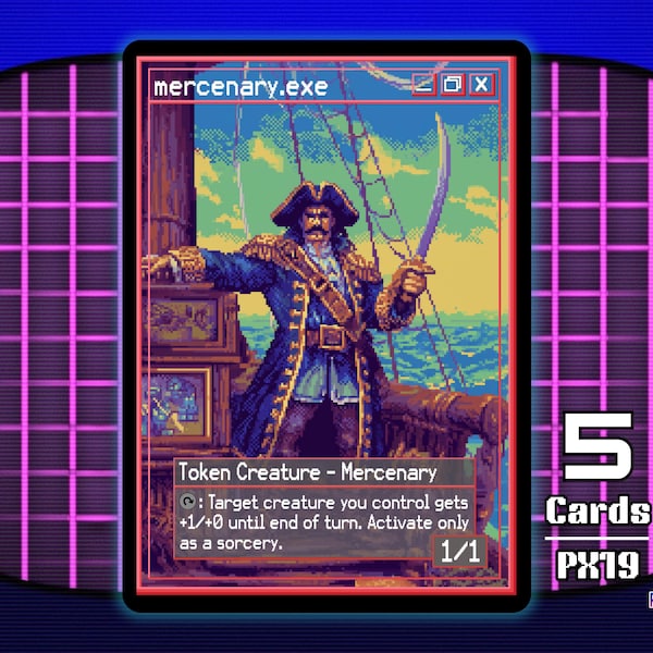 5 fichas de Mercenario Forajido 1/1 MTG - Pixel Tokens de Teddy PX19