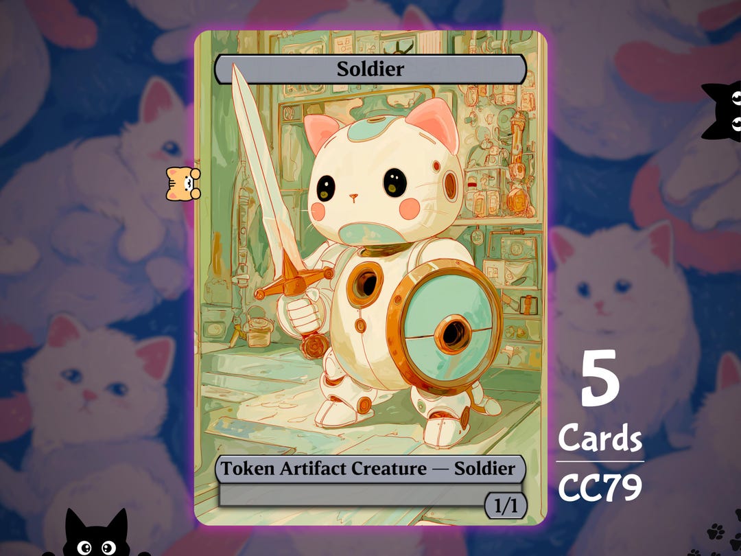 5x Soldier 1/1 Artifact - MTG Token - Cat Tokens by Teddy CC79 - Etsy