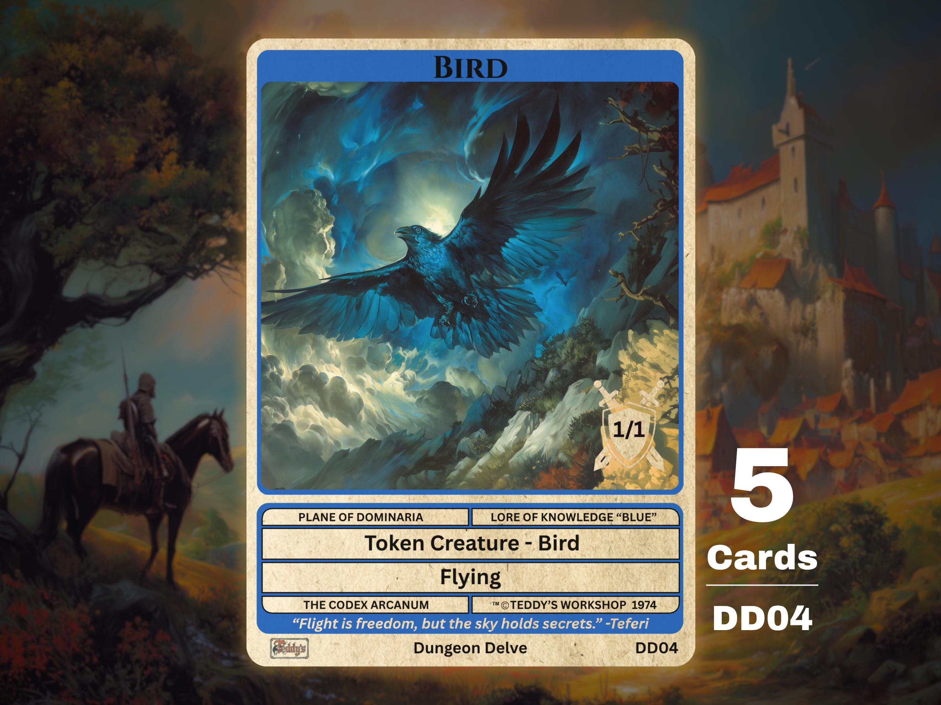 5x Bird (blue) 1/1 Flying MTG Token - Teddy's Workshop DD04 - Etsy