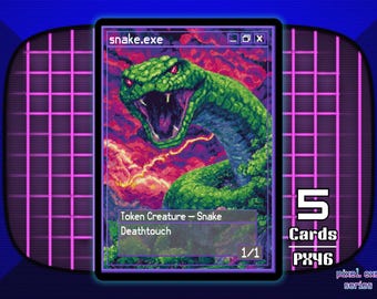 3x Snake 1/1 Deathtouch MTG Token - Alfie's Adventure by Alfie