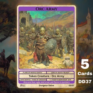 5x Orc Army 0/0 Svart MTG-pollett - Teddy's Workshop DD37