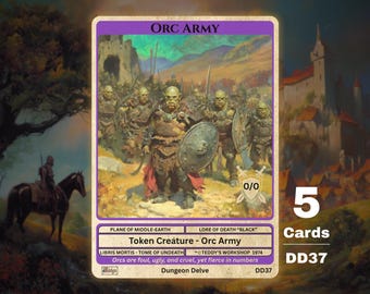 5x Orc Army 0/0 Black MTG Token - Teddy's Workshop DD37