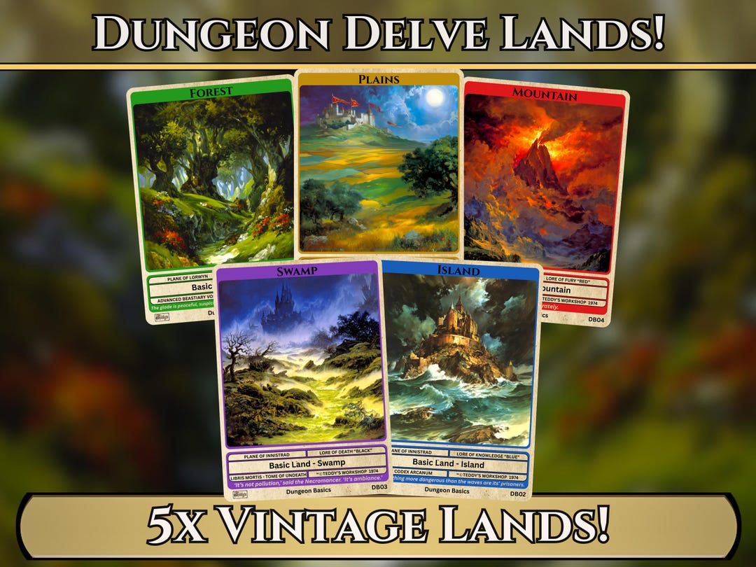 Vintage Basic Lands - Old School DD Style Lands - Teddy's Workshop - Etsy