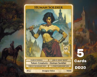 5x Human Soldier 1/1 MTG Token - Teddy's Workshop DD20