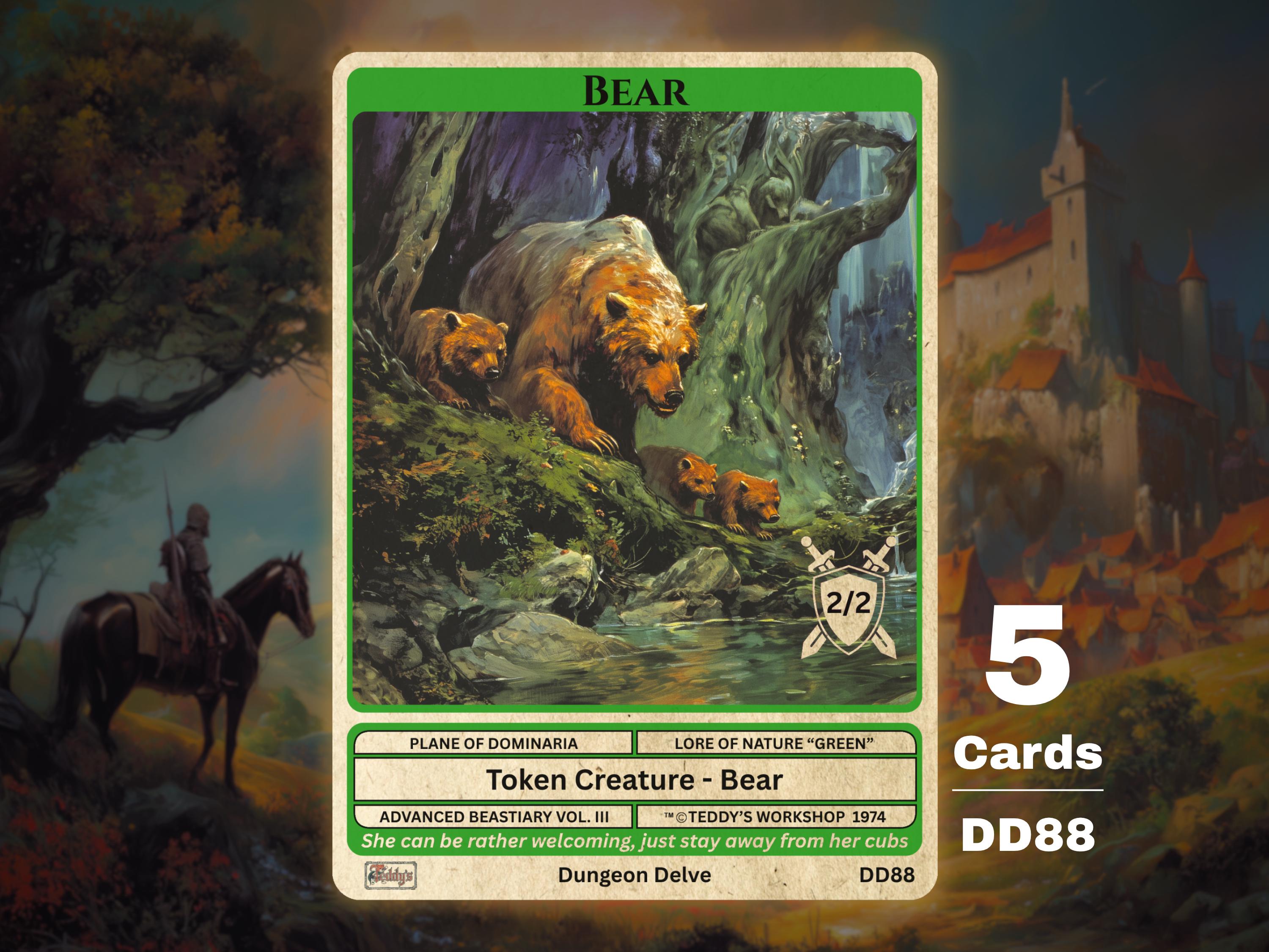5x Bear 2/2 Green MTG Token - Teddy's Workshop DD88 - Etsy Israel