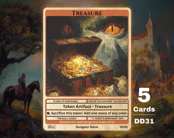 5 fichas de tesoro MTG - Taller de Teddy DD31