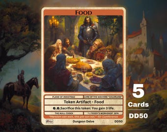 5x Food Artifact MTG Token - Teddy's Workshop DD50