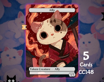 5x Ally 1/1 Fire ATLA - MTG Token - Cat Tokens by Teddy CC148