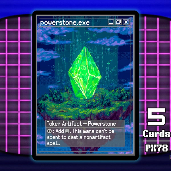 5 fichas de artefacto de piedra de poder para MTG - Pixel Tokens de Teddy PX78