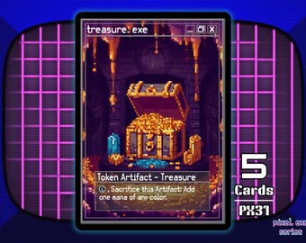 5 fichas de artefactos de tesoro para MTG - Pixel Tokens de Teddy PX31