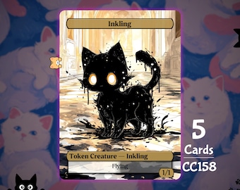5x Inkling 1/1 Flying White Black - MTG Token - Cat Tokens by Teddy CC158
