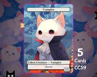 5x Vampire 1/1 Lifelink - MTG Token - Cat Tokens by Teddy CC59