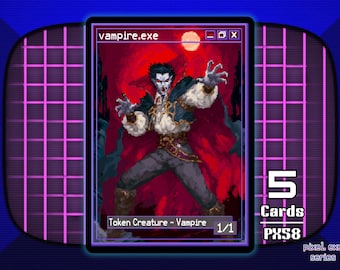5x Vampire 1/1 MTG Token - Pixel Tokens by Teddy PX58