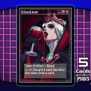 5x Blood Artefakt MTG Token - Pixel Tokens von Teddy PX65