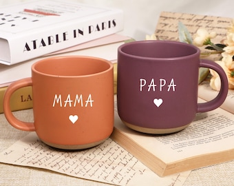 Personalized ceramic mug with the words "MAMA" printed on it, suitable for engraved ceramic coffee cups and personalized ceramic gifts