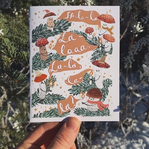 15 x 10 cm Pilz-Weihnachtskarte