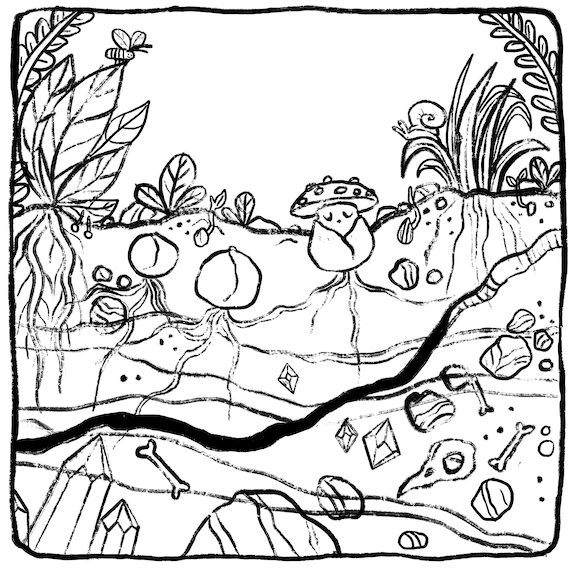 Printable Coloring Sheet Underground Mushroom Coloring Page Etsy