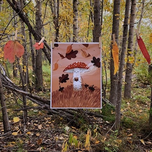 Sentimientos de otoño, impresión física del cartel de hongos
