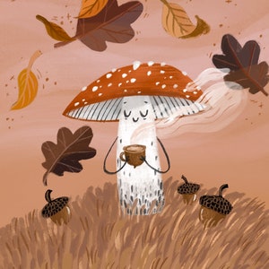 Printable digital Mushroom Poster- Fall Feelings