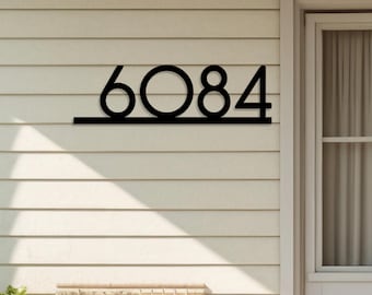 Modern Metal House Number Sign, Custom Address Numbers for Outside, Extra Large Plaque