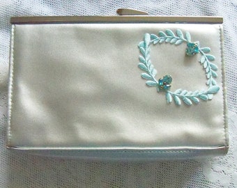 Portemonnaie Bolso Silbergrau mit Aqua Trim Zubehör Tasche Hochzeit Redesigned Zusammenstellung Yours, Gelegentlich dekoriert