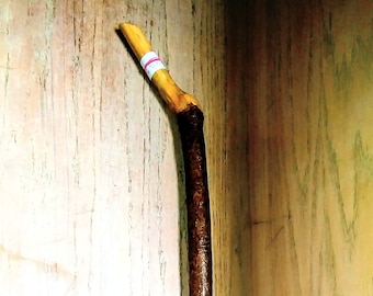 Hand Carved Maple Wood Cane: Rustic Tree Branch Walking Stick