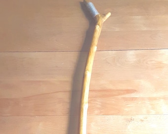 Hand Carved Maple Wood Cane: Rustic Balance Aid, Emmaus