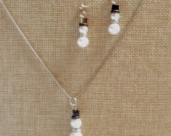 Schneemänner Schmuck Set Anhänger Ohrringe Kleine Mädchen Handgemacht Winter Silber Ton Kette Stocking Stuffers Yours, Gelegentlich