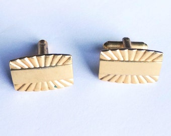 Speidel Cuff Links Gemelos Gold Tone Sunburst Design Vintage Vendimia Mens Jewelry Cufflinks Fathers Day Dia del Padre Yours, Occasionally