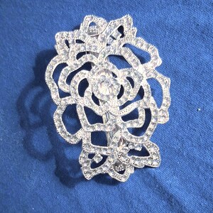 Floral Barrette Floral Designed Clear Crystals: Vintage Hair Jewelry