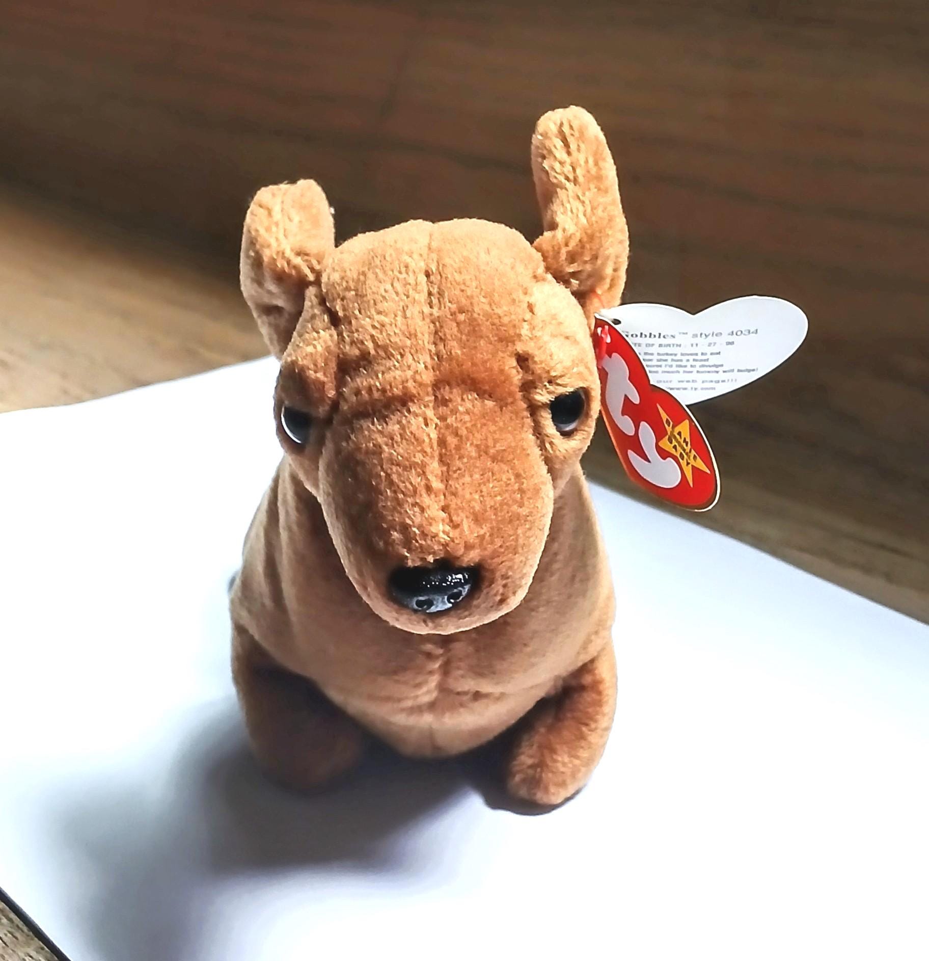 Rare Weenie the Dachshund TY Beanie Baby: 1995 Gobbles Tag Error