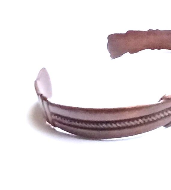 Hallmarked Solid Copper Bracelet Sunburst Design … - image 5